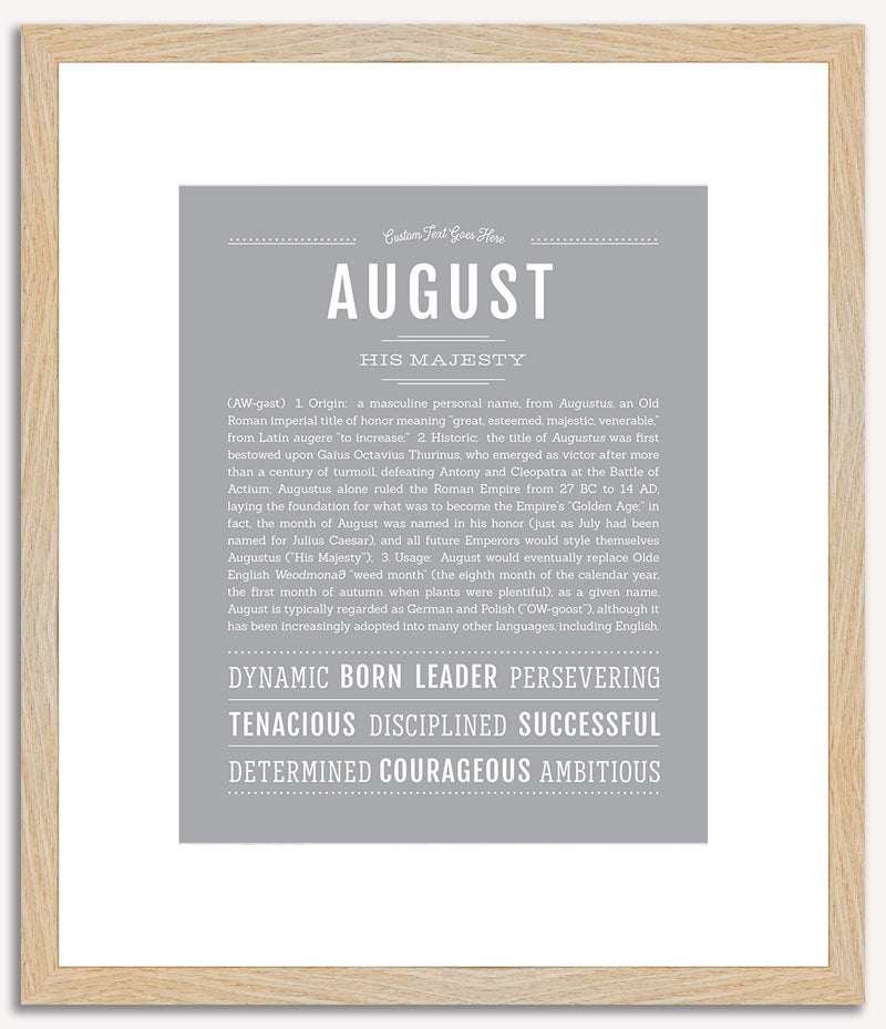 August (male) | Name Art Print