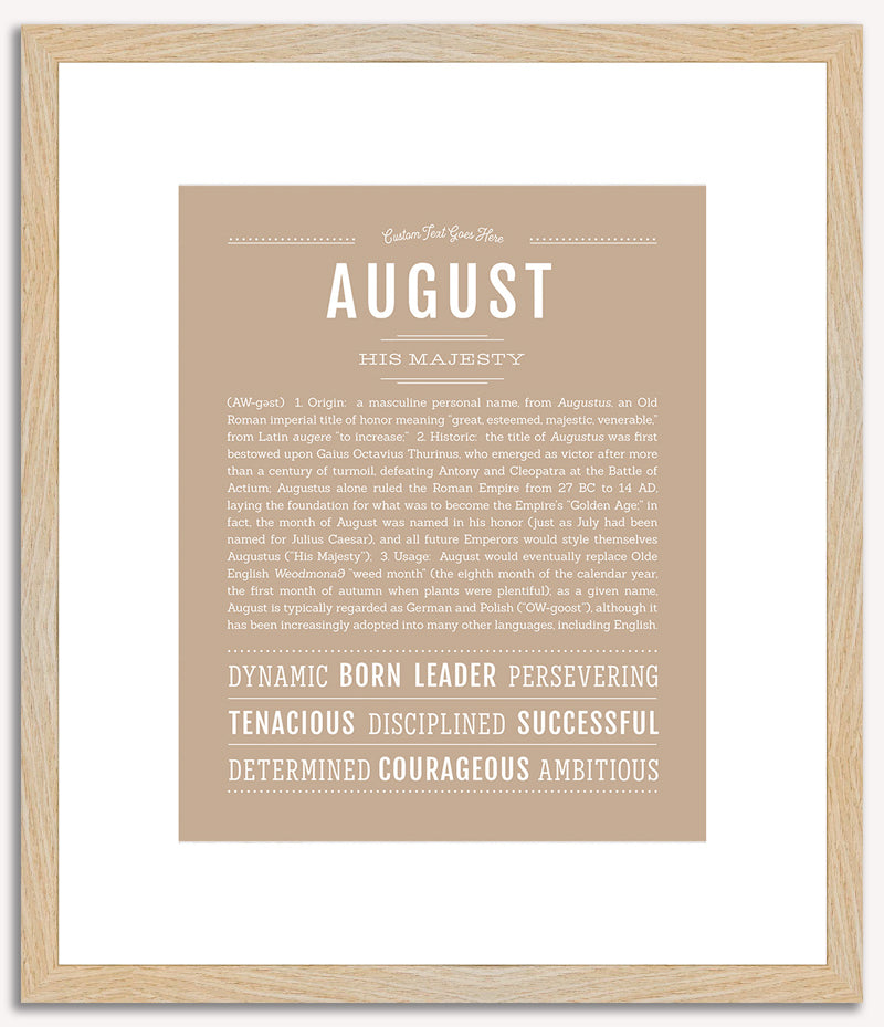 August (male) | Name Art Print