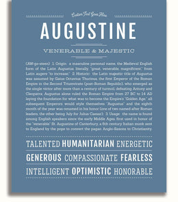 Augustine Personalized Name Meaning Art Prints – Name Stories