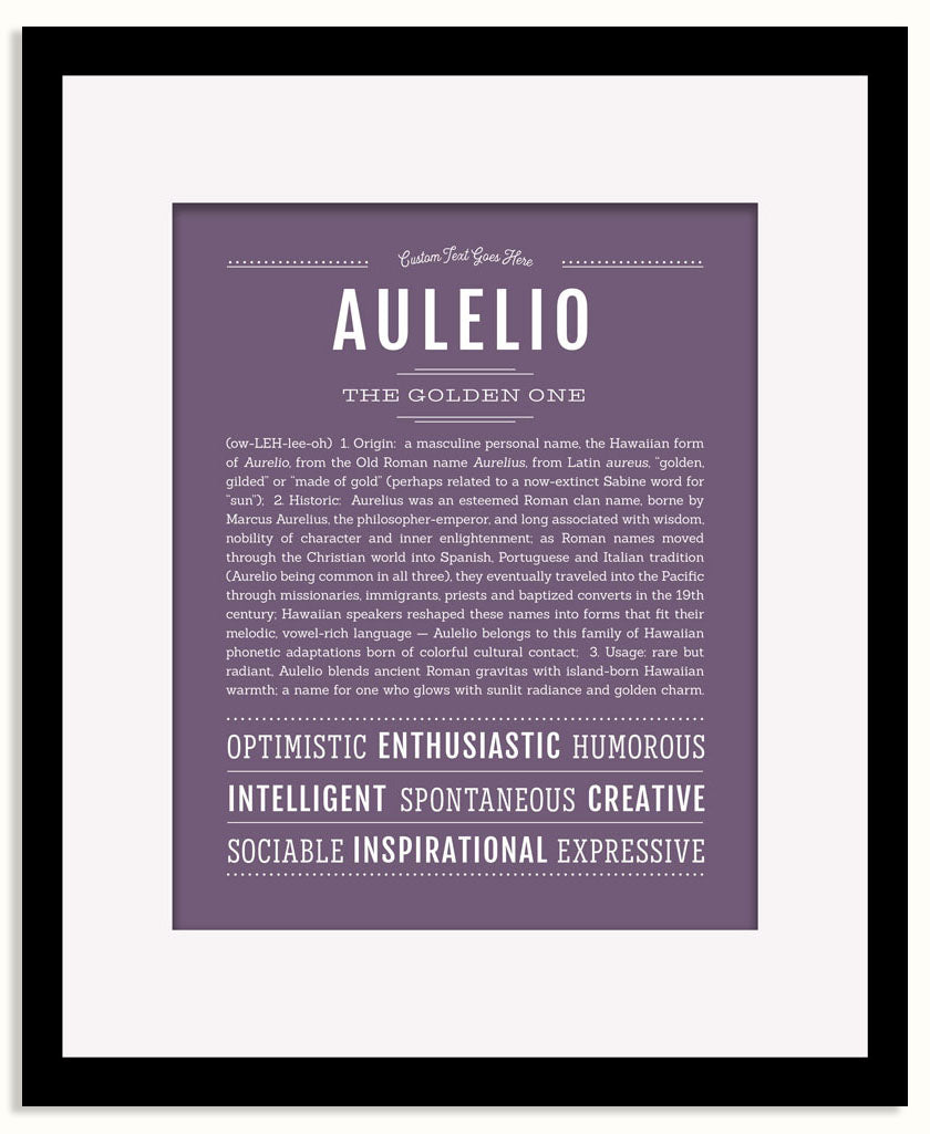 Frame Options | Deep Purple | Black Frame, Matted