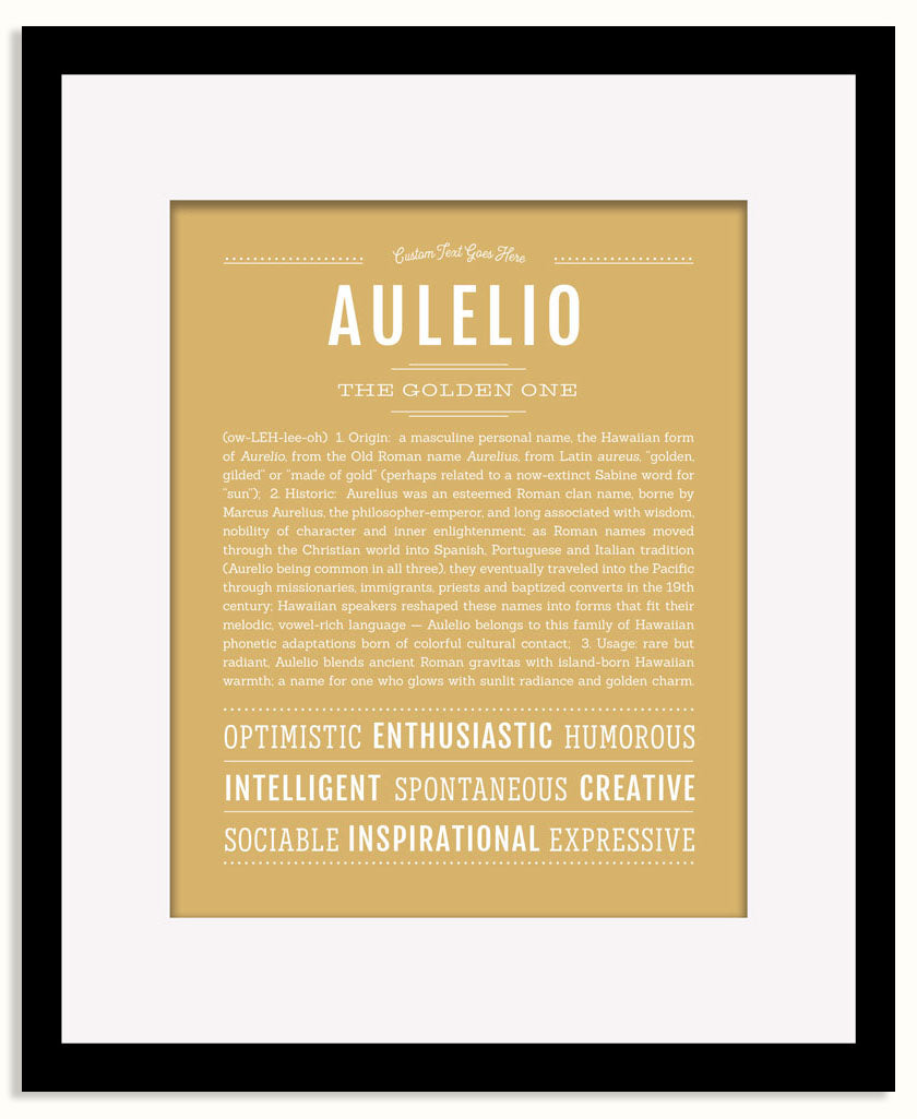 Frame Options | Matte Gold | Black Frame, Matted