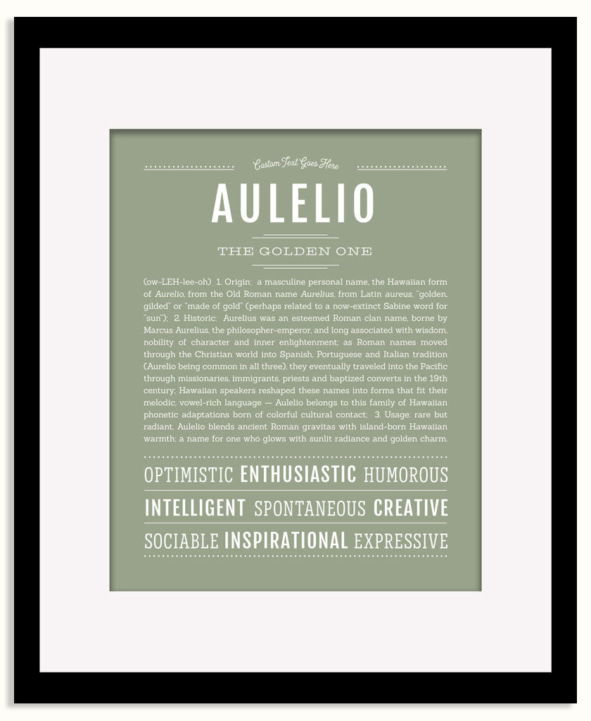 Frame Options | Sage | Black Frame, Matted
