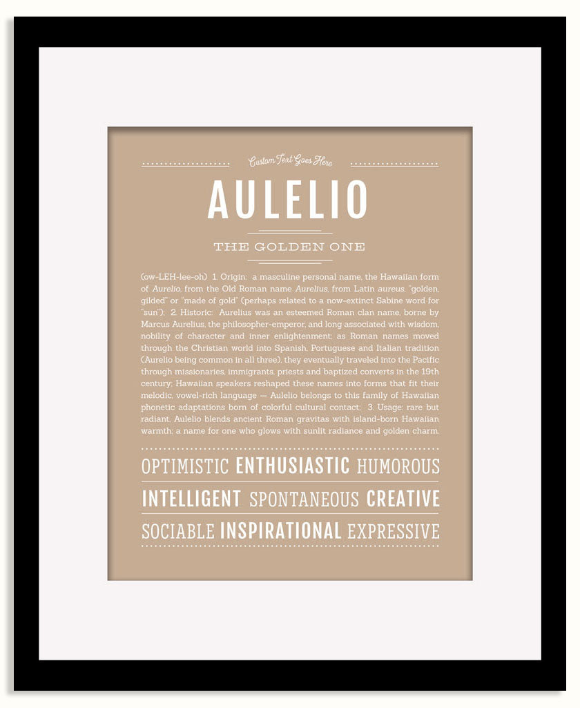 Frame Options | Tan | Black Frame, Matted