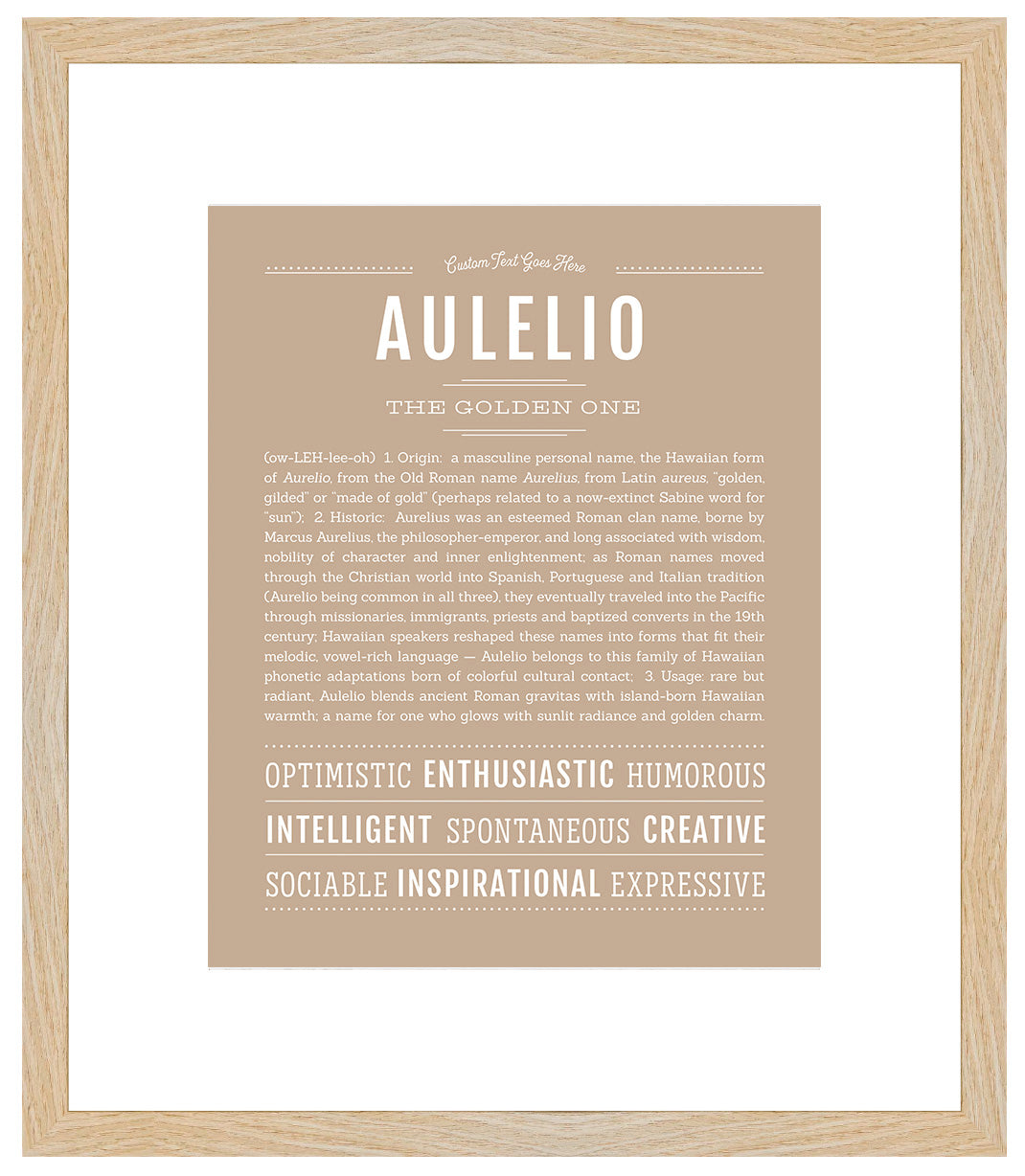 Frame Options | Tan | Maple Frame, Matted