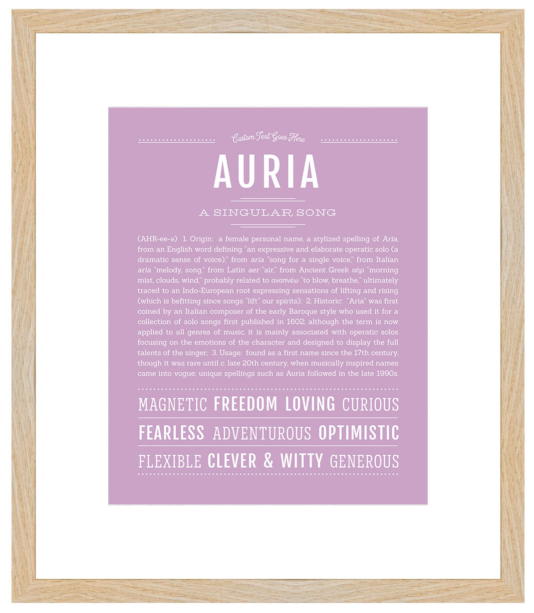 Auria | Name Art Print