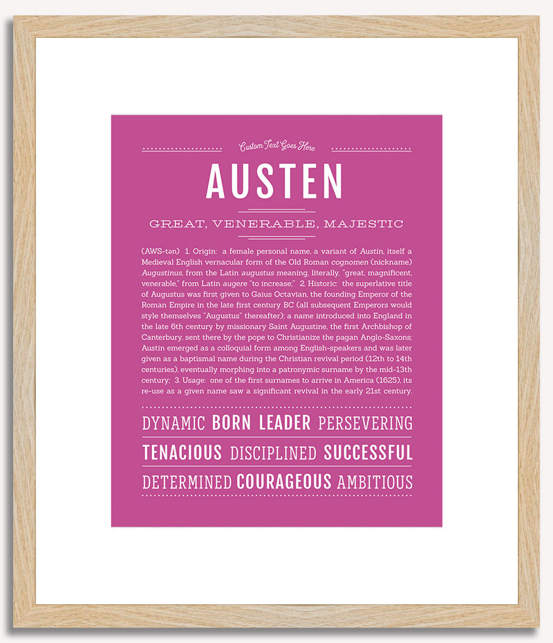 Austen (female) | Name Art Print