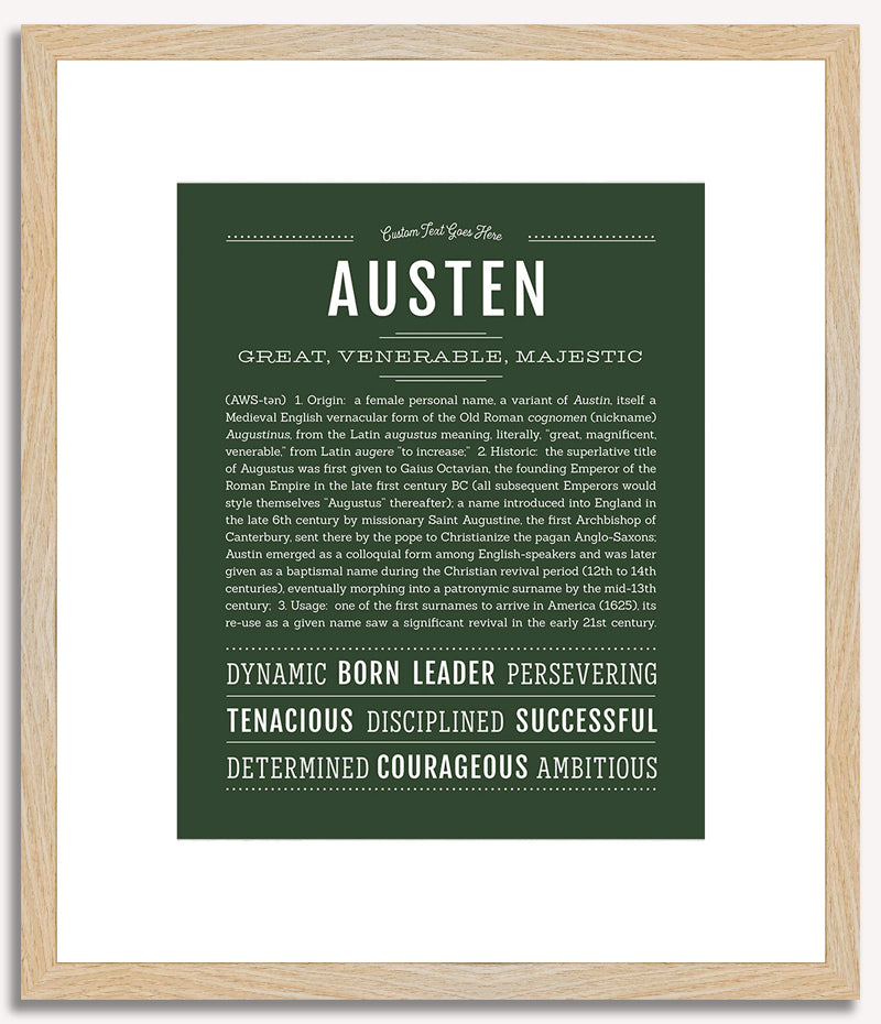 Austen (female) | Name Art Print