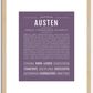 Austen (female) | Name Art Print