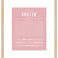 Austen (female) | Name Art Print