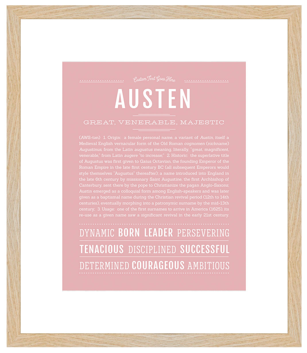 Austen (female) | Name Art Print