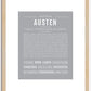 Austen (female) | Name Art Print