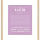 Austen (female) | Name Art Print