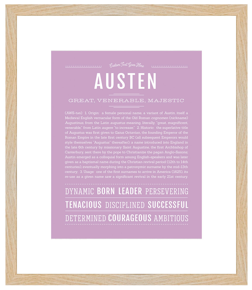 Austen (female) | Name Art Print