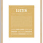 Austen (female) | Name Art Print