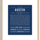 Austen (female) | Name Art Print