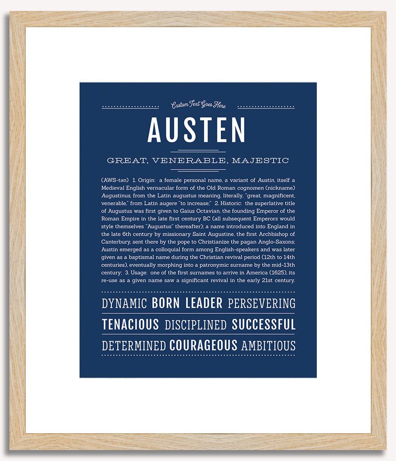 Austen (female) | Name Art Print