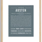 Austen (female) | Name Art Print