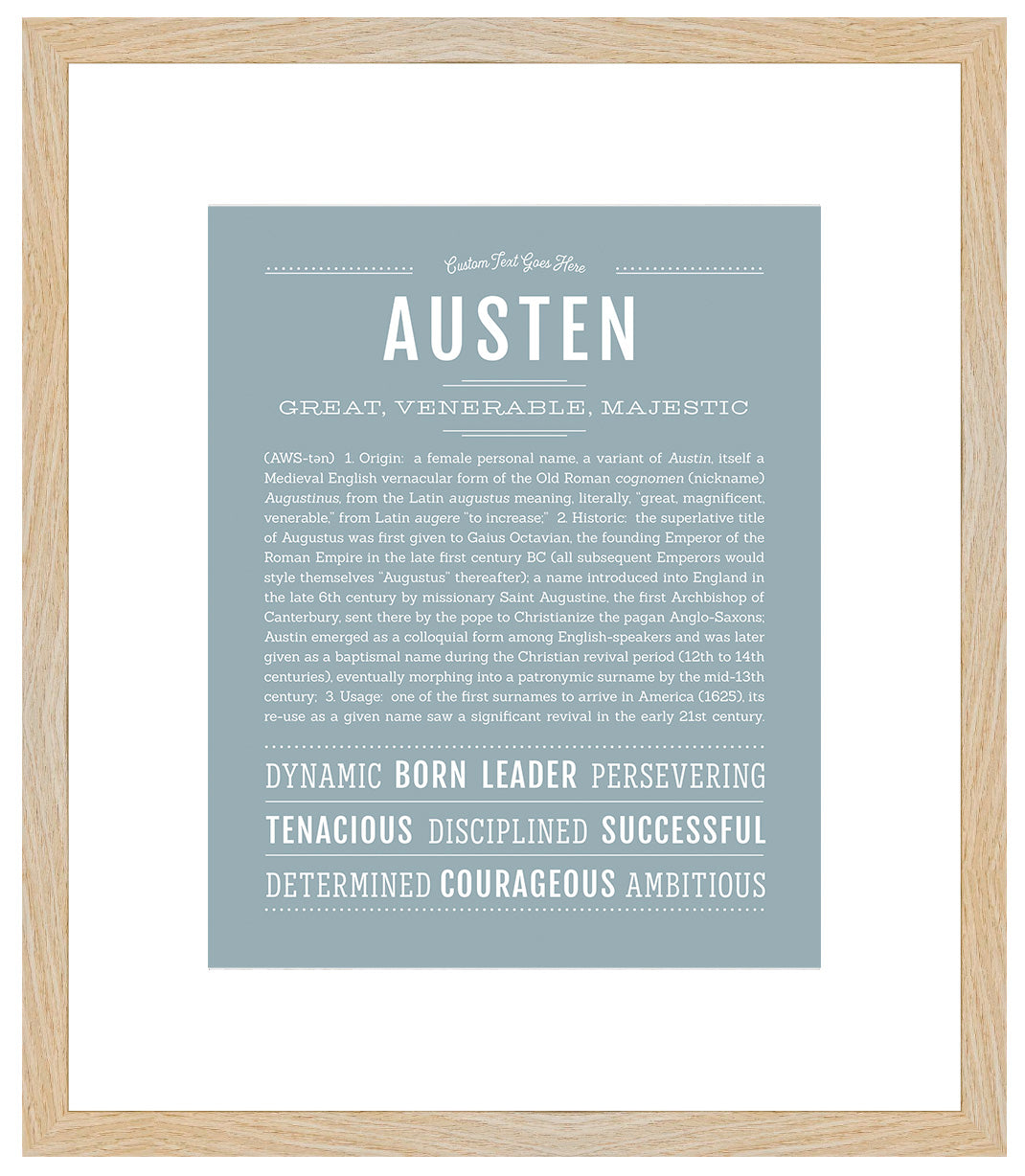 Austen (female) | Name Art Print