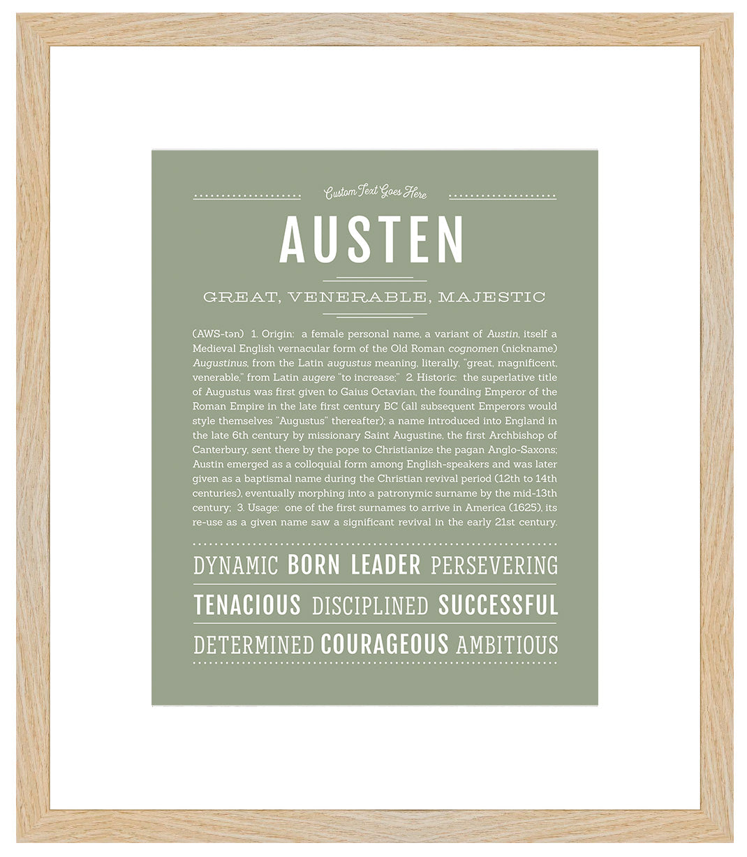 Austen (female) | Name Art Print