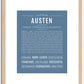 Austen (female) | Name Art Print