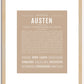 Austen (female) | Name Art Print