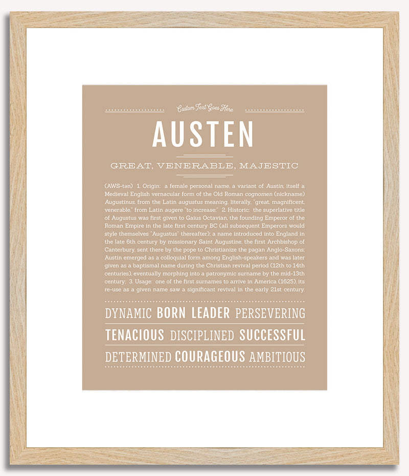 Austen (female) | Name Art Print