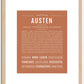 Austen (female) | Name Art Print