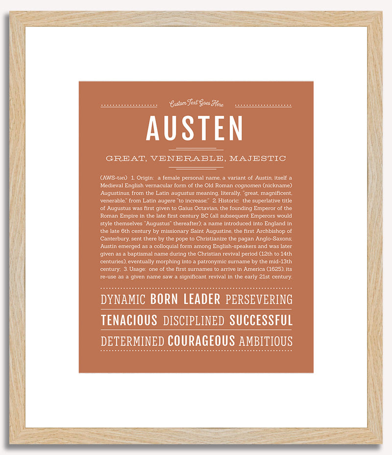 Austen (female) | Name Art Print