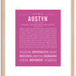 Austyn (male) | Name Art Print