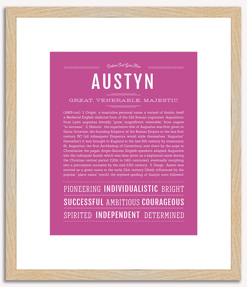 Austyn (male) | Name Art Print