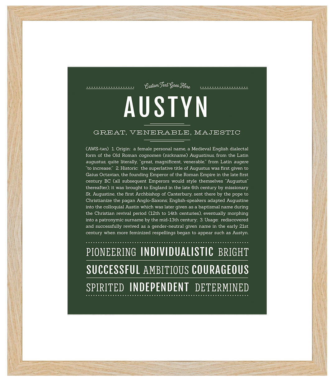 Austyn (female) | Name Art Print