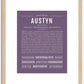 Austyn (male) | Name Art Print