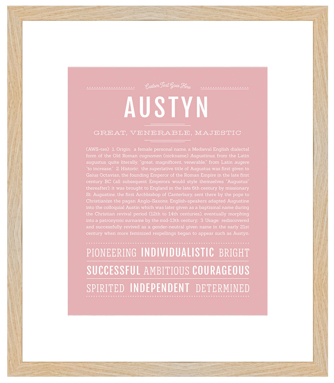 Austyn (female) | Name Art Print