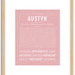 Austyn (male) | Name Art Print