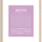 Austyn (male) | Name Art Print