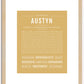 Austyn (male) | Name Art Print