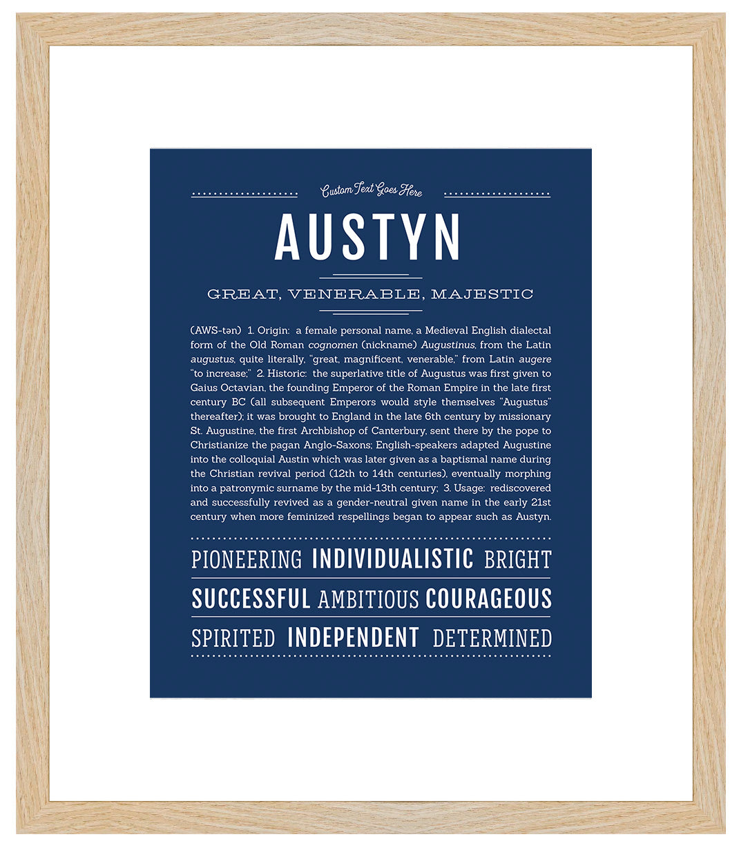 Austyn (female) | Name Art Print