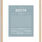 Austyn (male) | Name Art Print