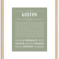 Austyn (male) | Name Art Print