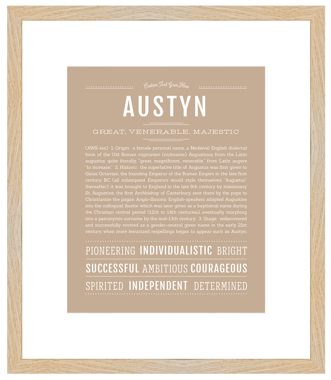 Austyn (female) | Name Art Print