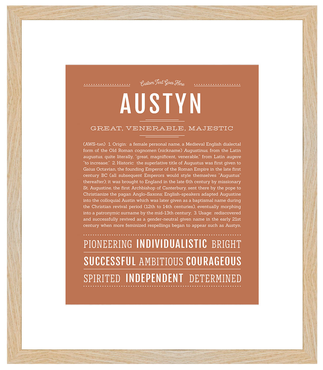 Austyn (female) | Name Art Print