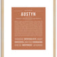 Austyn (male) | Name Art Print