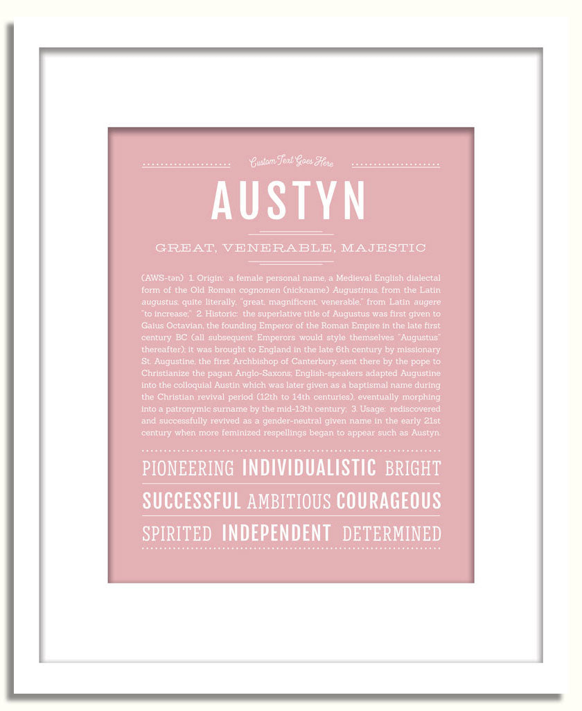 Frame Options | Dusty Rose | White Frame, Matted