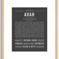 Avah | Name Art Print