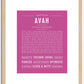 Avah | Name Art Print