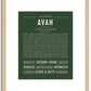 Avah | Name Art Print