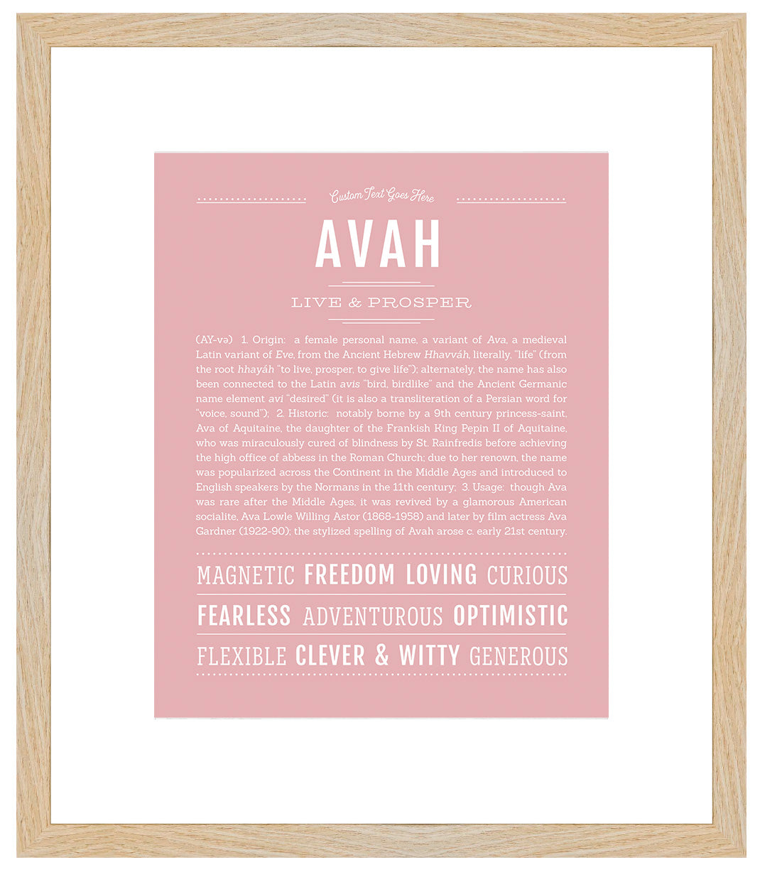 Avah | Name Art Print