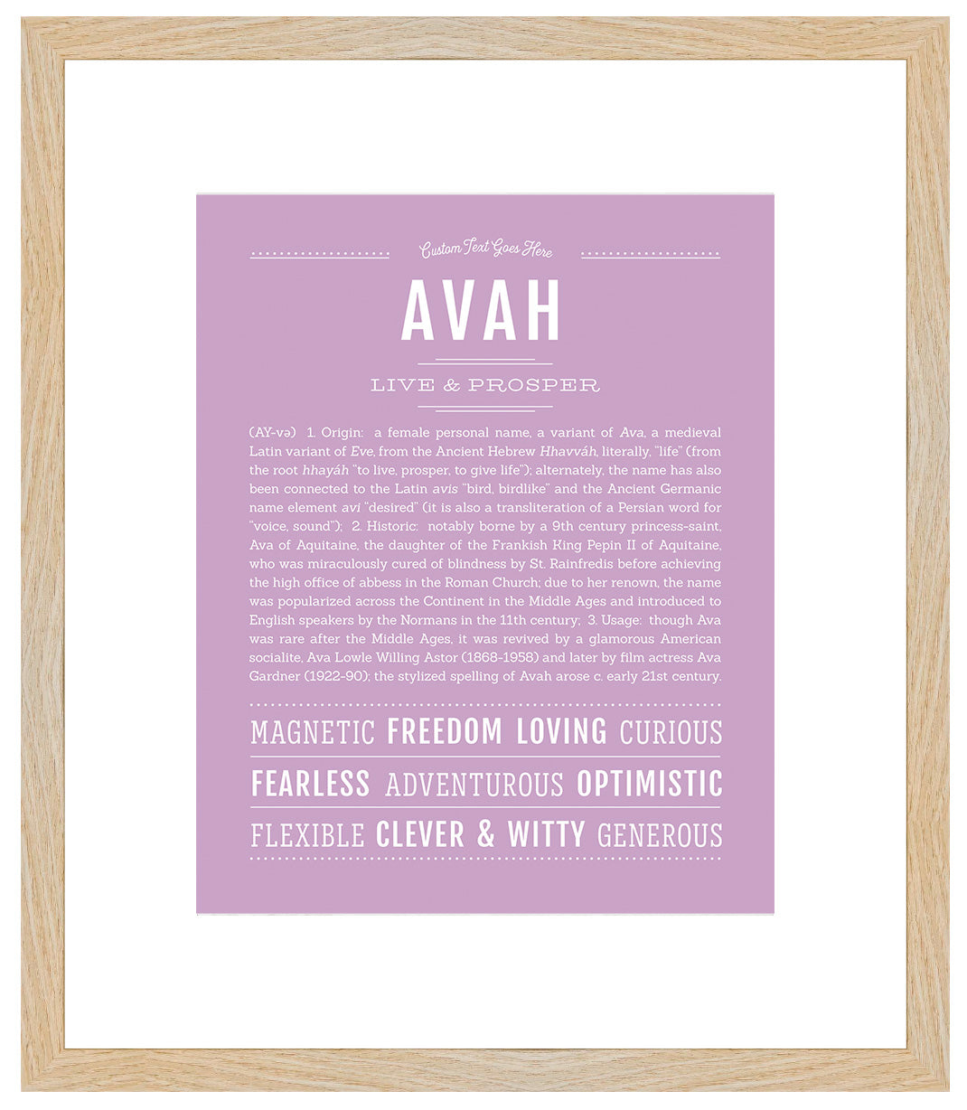 Avah | Name Art Print