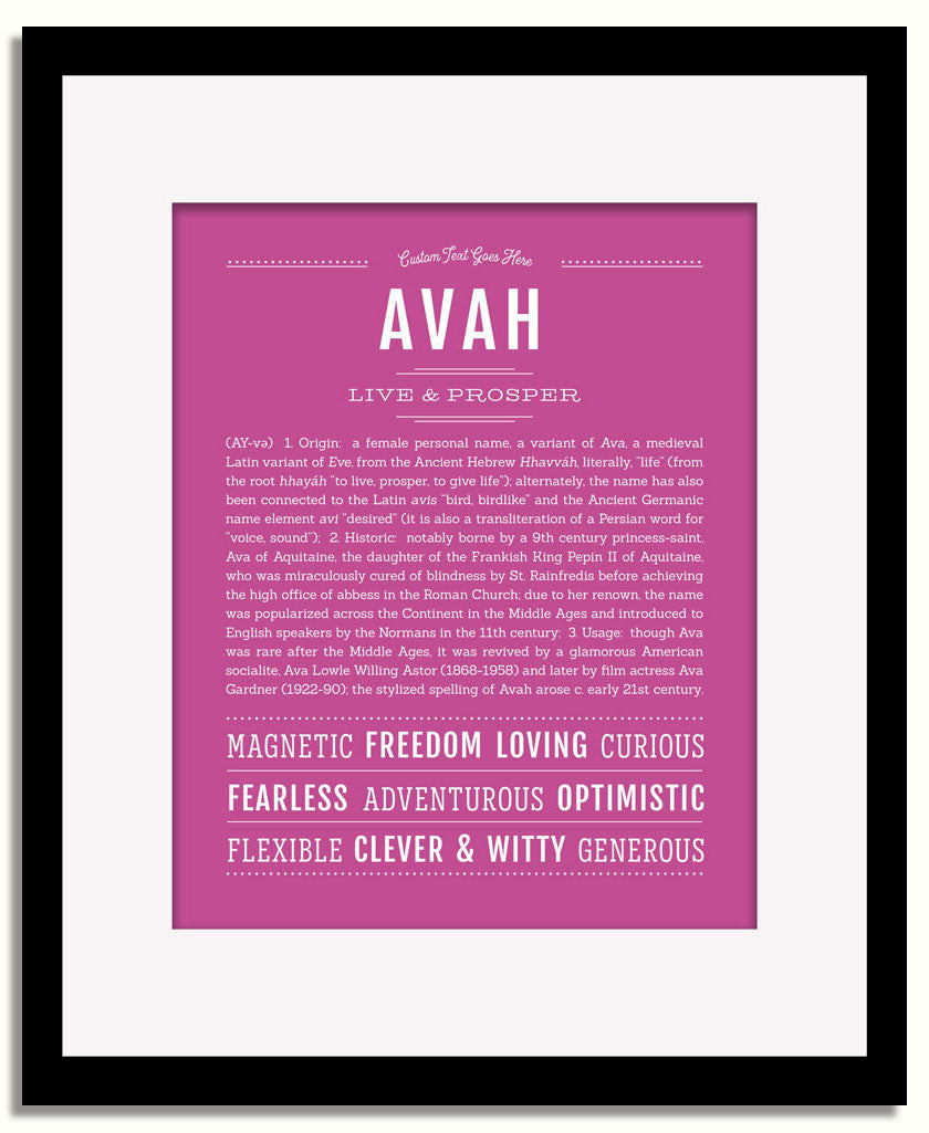 Frame Options | Dark Pink | Black Frame, Matted