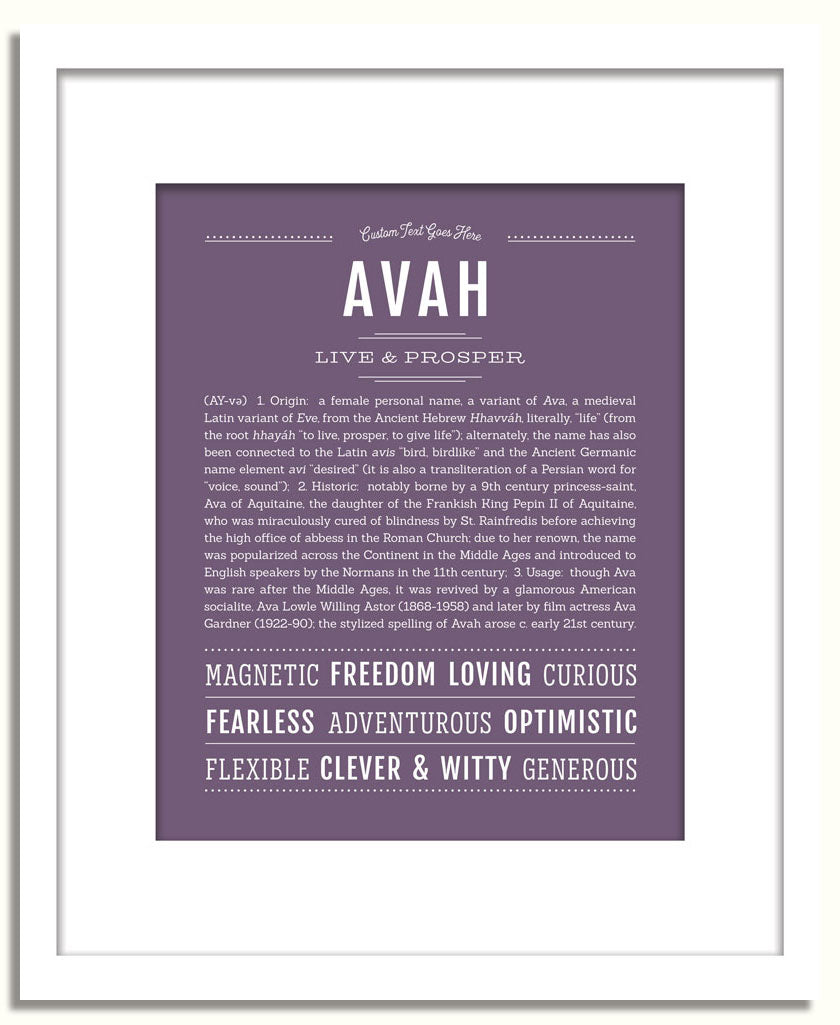 Frame Options | Deep Purple | White Frame, Matted